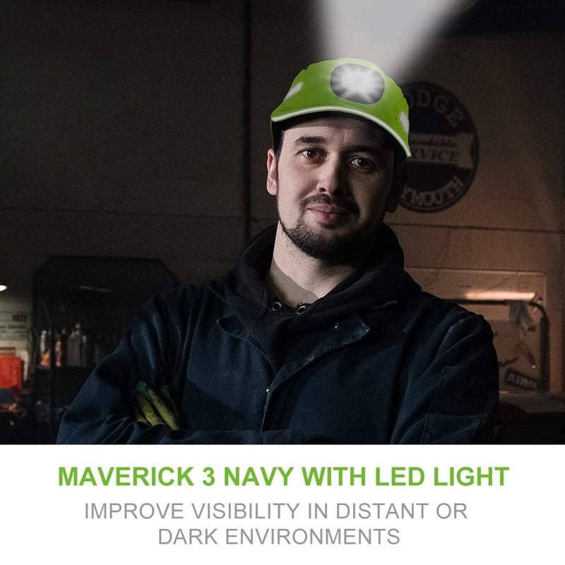 GREEN DEVIL Safety Bump Cap Hat with LED Lighting Baseball Cap Style Safety Hat Breathable Lightweight Hard Hats for Men Women USB Rechargeable Headlamp Bump Hat Lime - Image 3